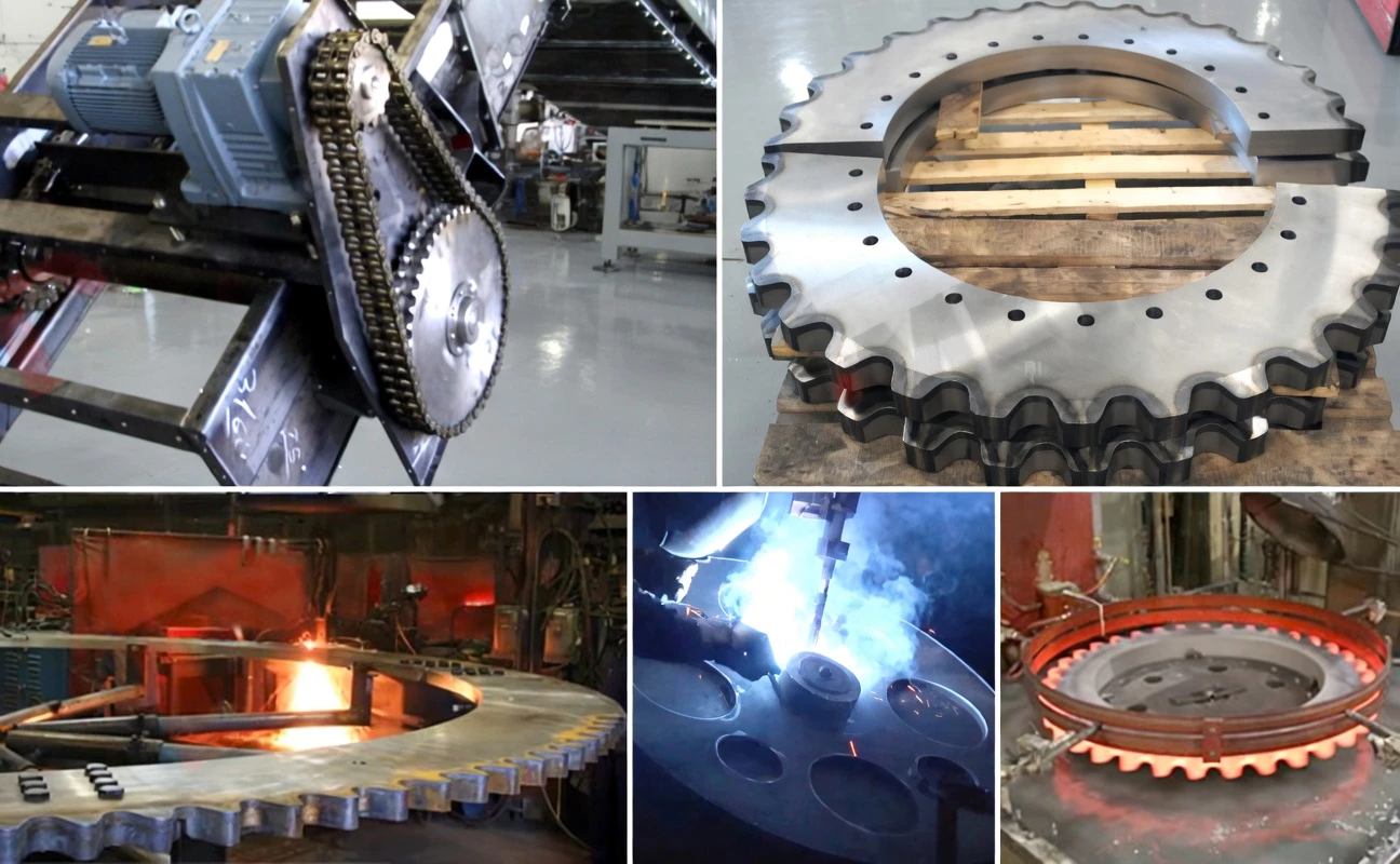 Ladder sprocket production line and heat treatment bay